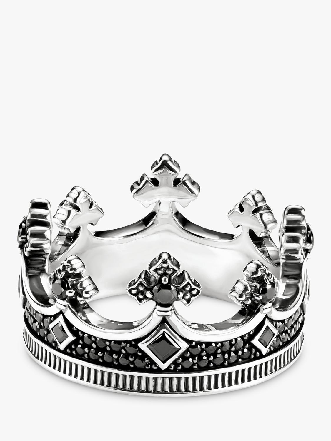 THOMAS SABO crown ring blackened sterling silver zirconia, UK version