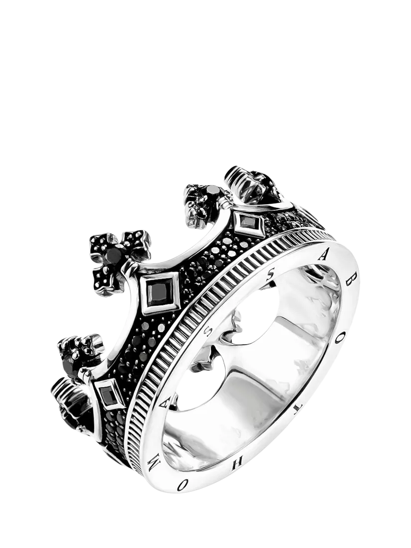 THOMAS SABO Men's Zirconia Crown Ring - Silver