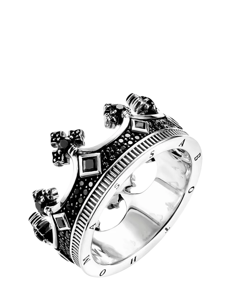 THOMAS SABO Men's Zirconia Crown Ring - Silver