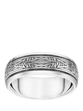 THOMAS SABO Men's Rebel Textured Ring, Silver