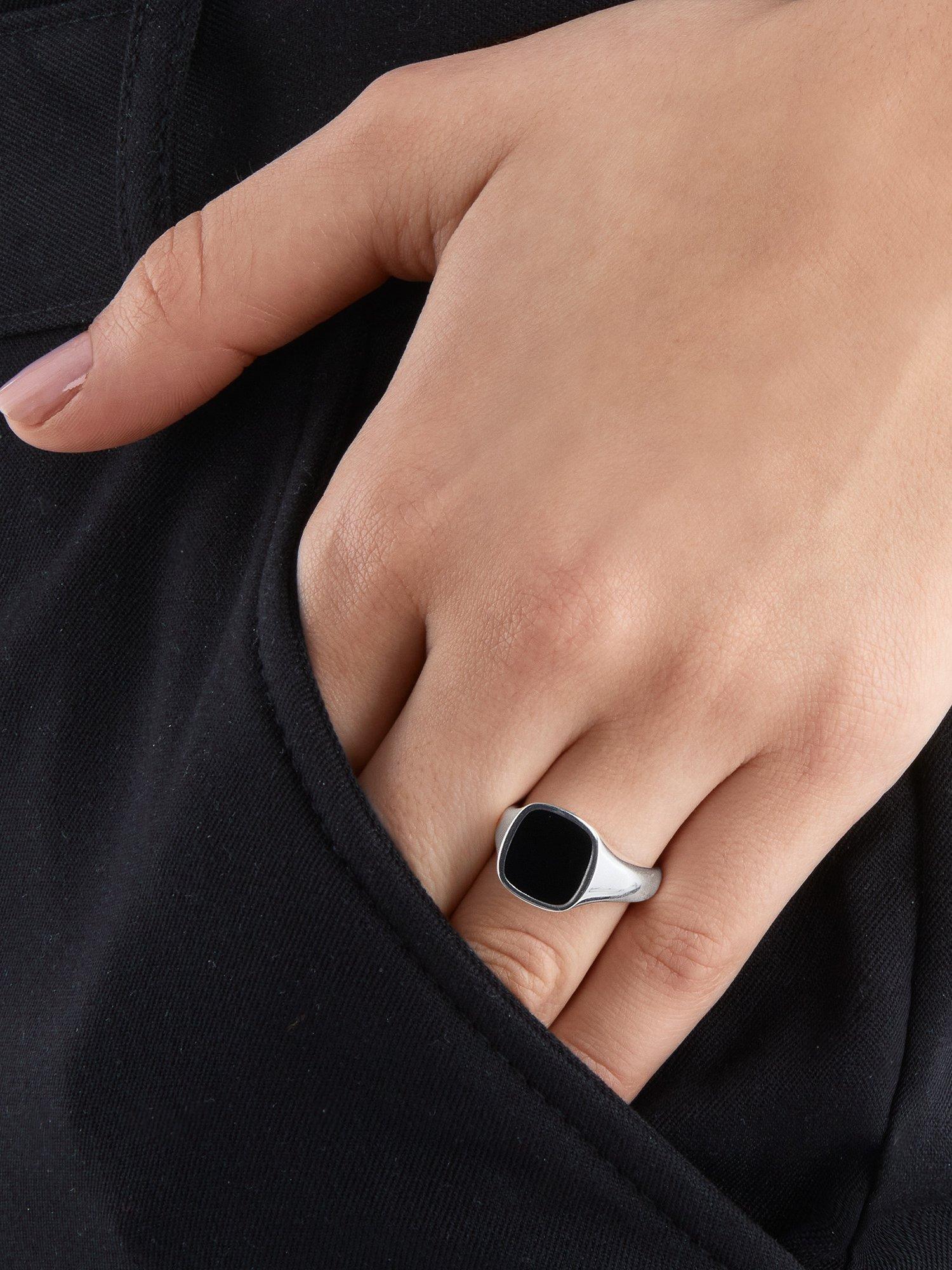 THOMAS SABO onyx signet ring sterling silver UK version