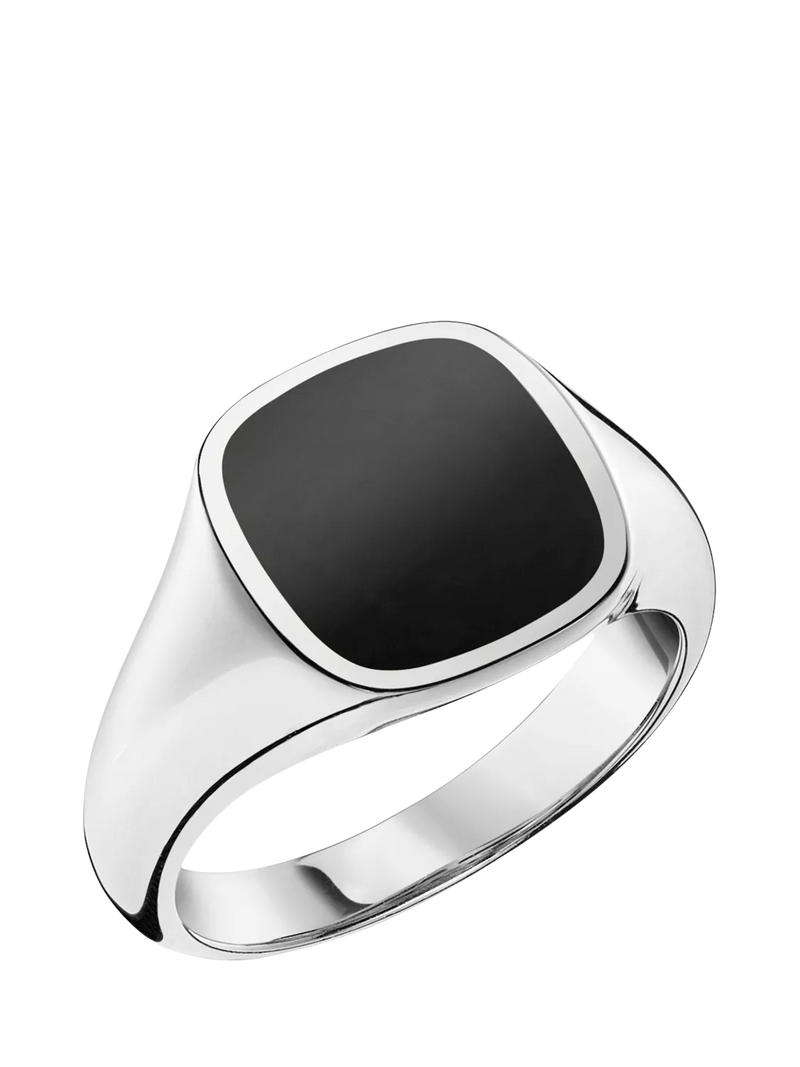 THOMAS SABO Onyx Signet Ring, Black / Silver