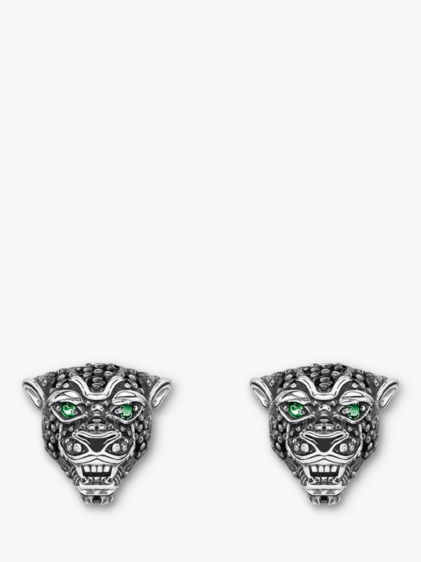 THOMAS SABO black cat stud earrings 7x8mm (British brand)
