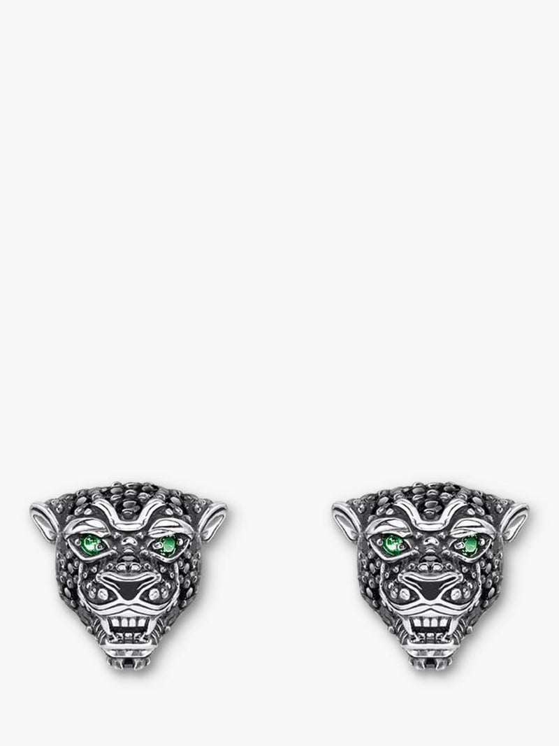 THOMAS SABO black cat stud earrings 7x8mm (British brand)