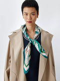 Weekend MaxMara silk scarf China Blue 90x90 cm, UK version