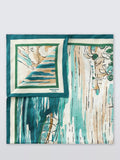 Weekend MaxMara silk scarf China Blue 90x90 cm, UK version