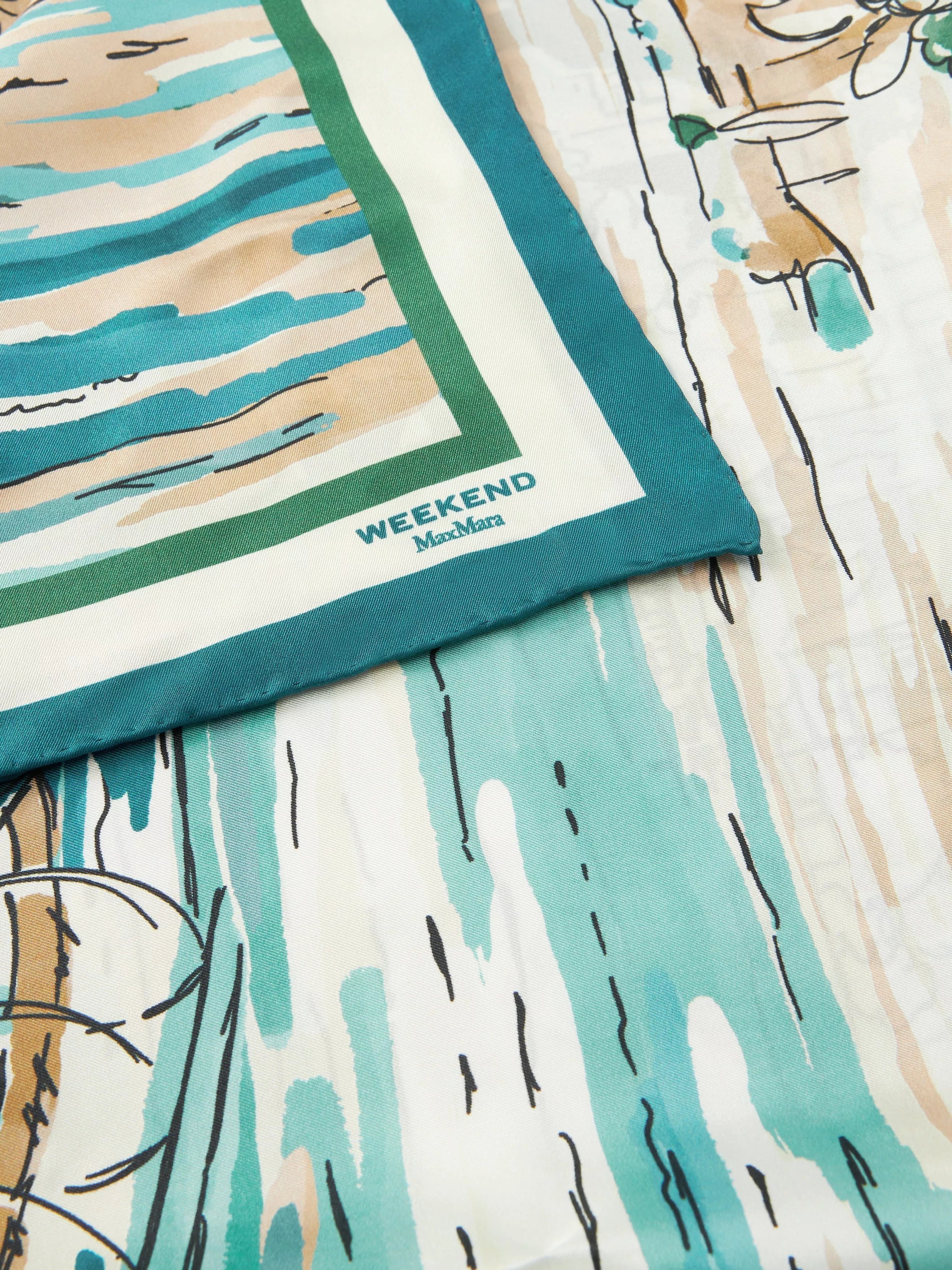 Weekend MaxMara silk scarf China Blue 90x90 cm, UK version