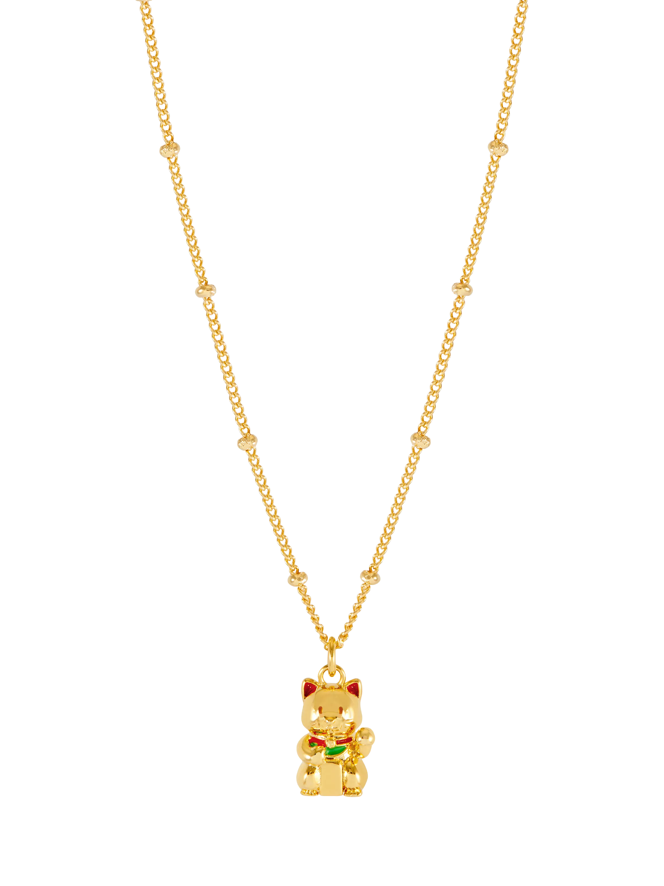 Estella Bartlett lucky cat necklace gold (British brand)