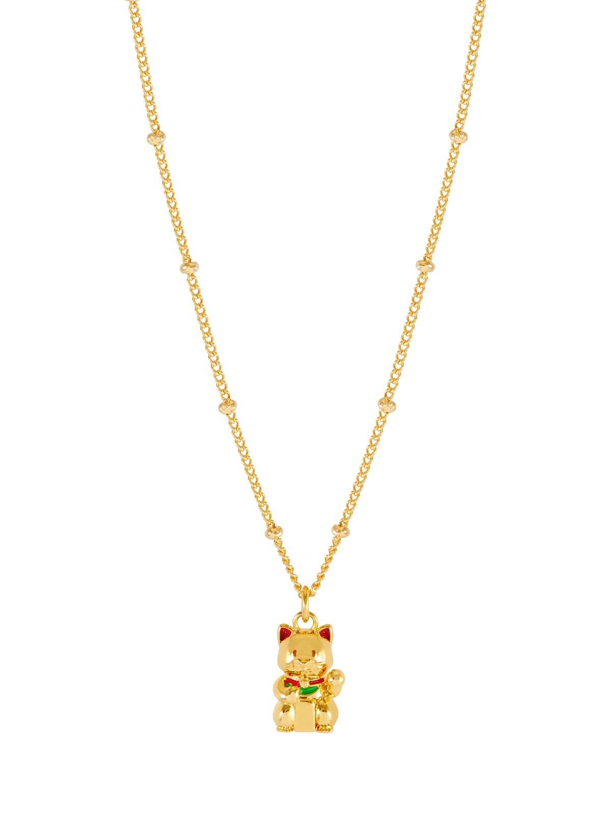 Estella Bartlett lucky cat necklace gold (British brand)