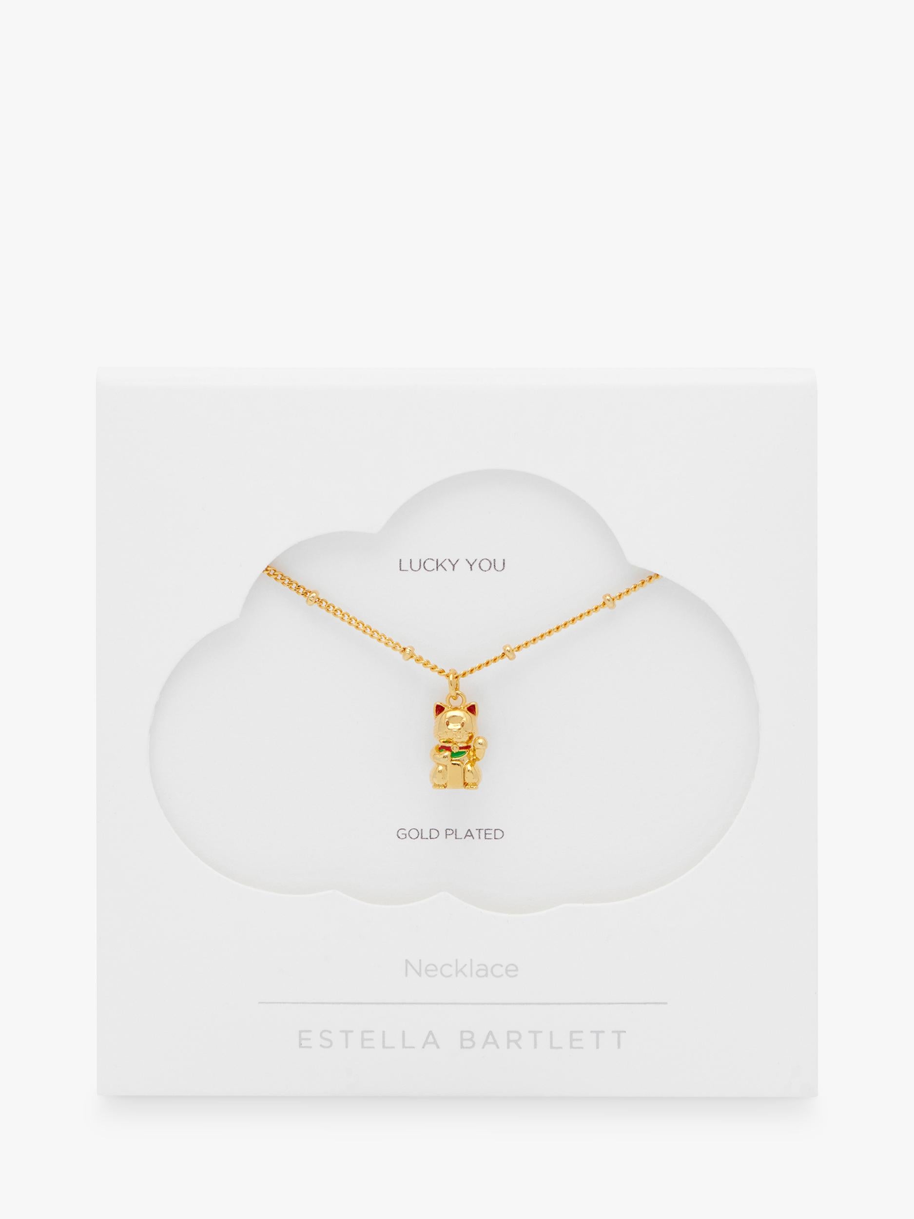 Estella Bartlett lucky cat necklace gold (British brand)