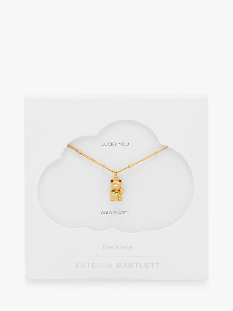 Estella Bartlett lucky cat necklace gold (British brand)