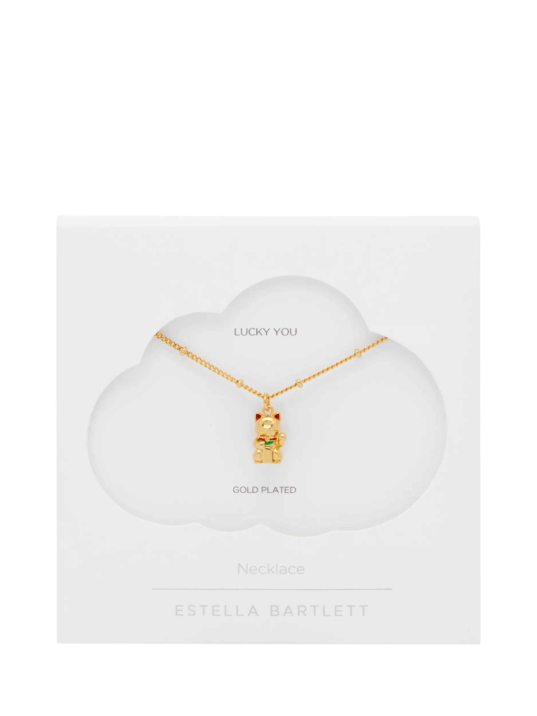 Estella Bartlett lucky cat necklace gold (British brand)