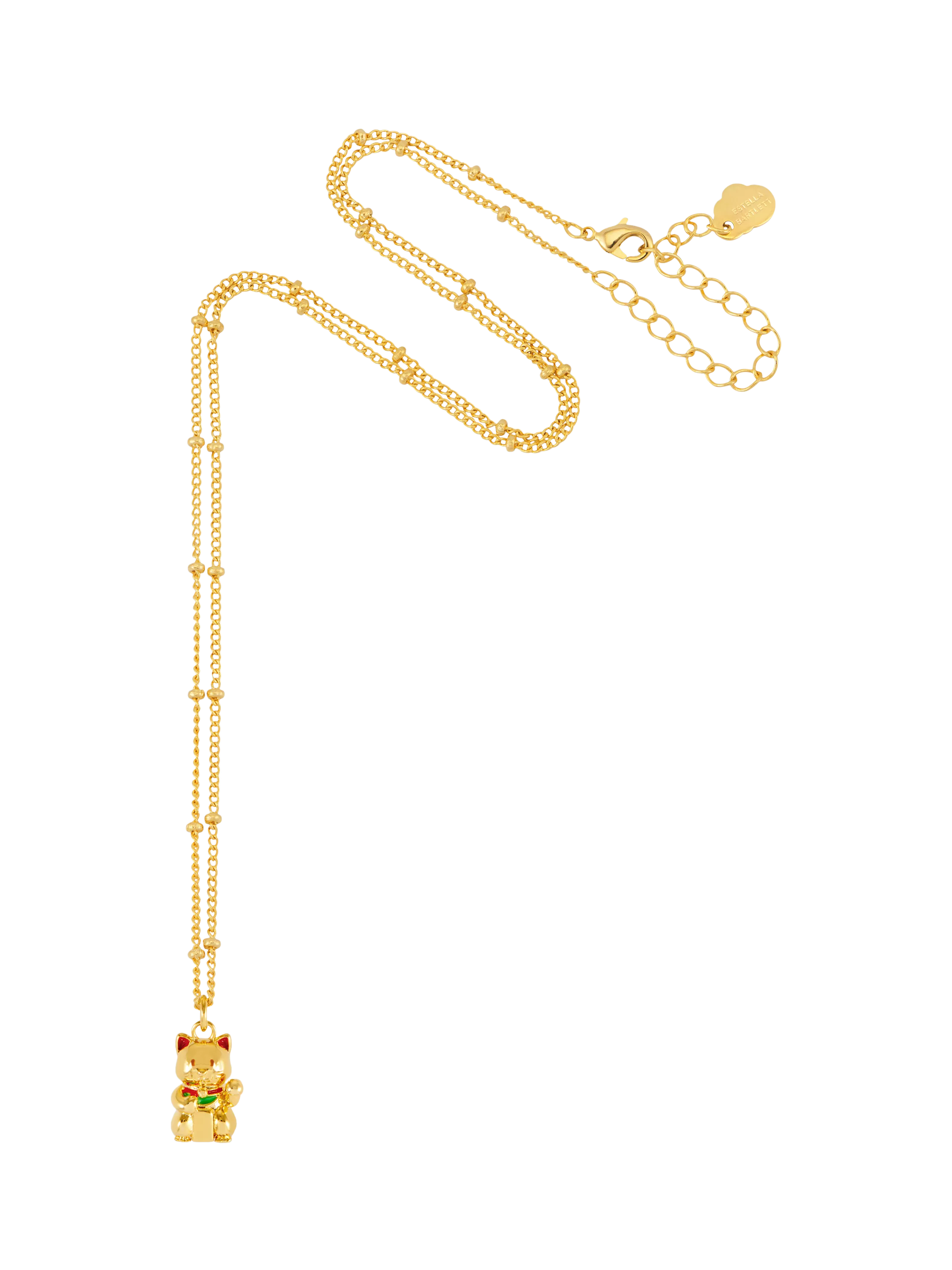 Estella Bartlett lucky cat necklace gold (British brand)