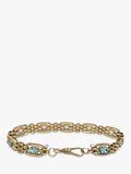 Vintage Fine Jewellery 9ct gold blue topaz gate bracelet - British product