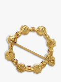 Vintage Fine Jewellery pearl garnet circle brooch 9ct gold - British product