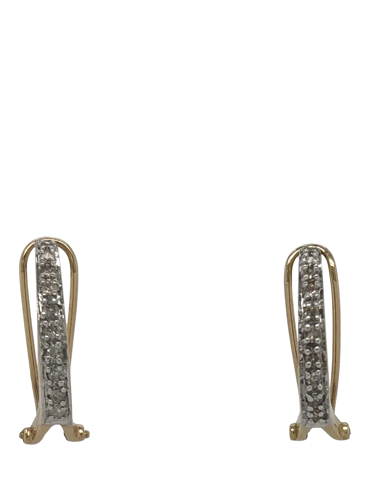 Vintage Fine Jewellery 9ct gold diamond hoop earrings 2.5g (British brand)