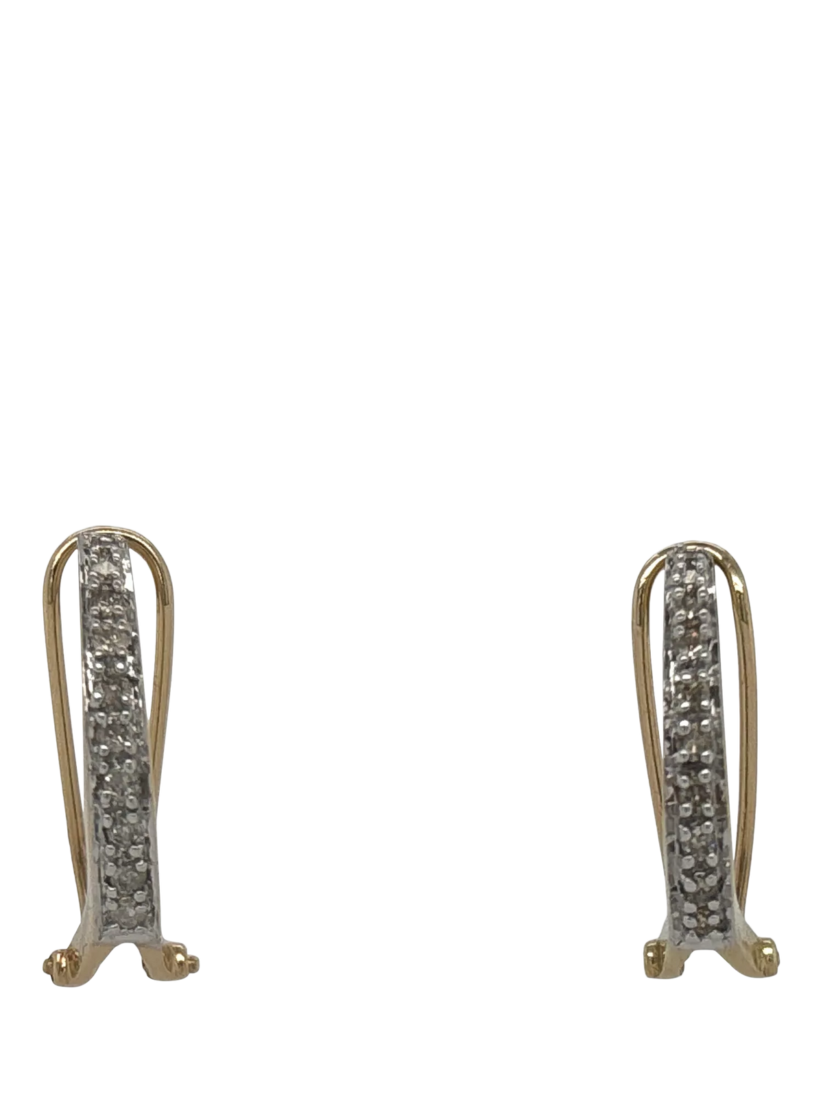 Vintage Fine Jewellery 9ct gold diamond hoop earrings 2.5g (British brand)