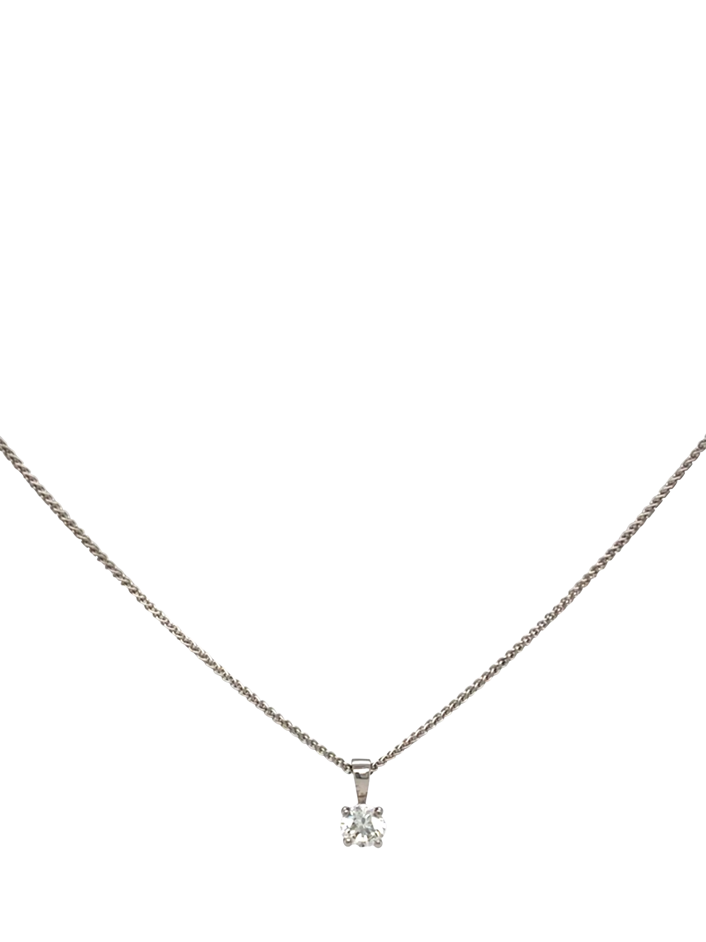 Vintage Fine Jewellery 18ct white gold diamond pendant 0.50ct - British product