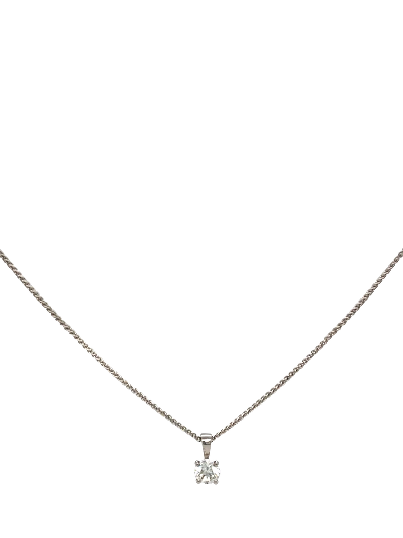 Vintage Fine Jewellery 18ct white gold diamond pendant 0.50ct - British product