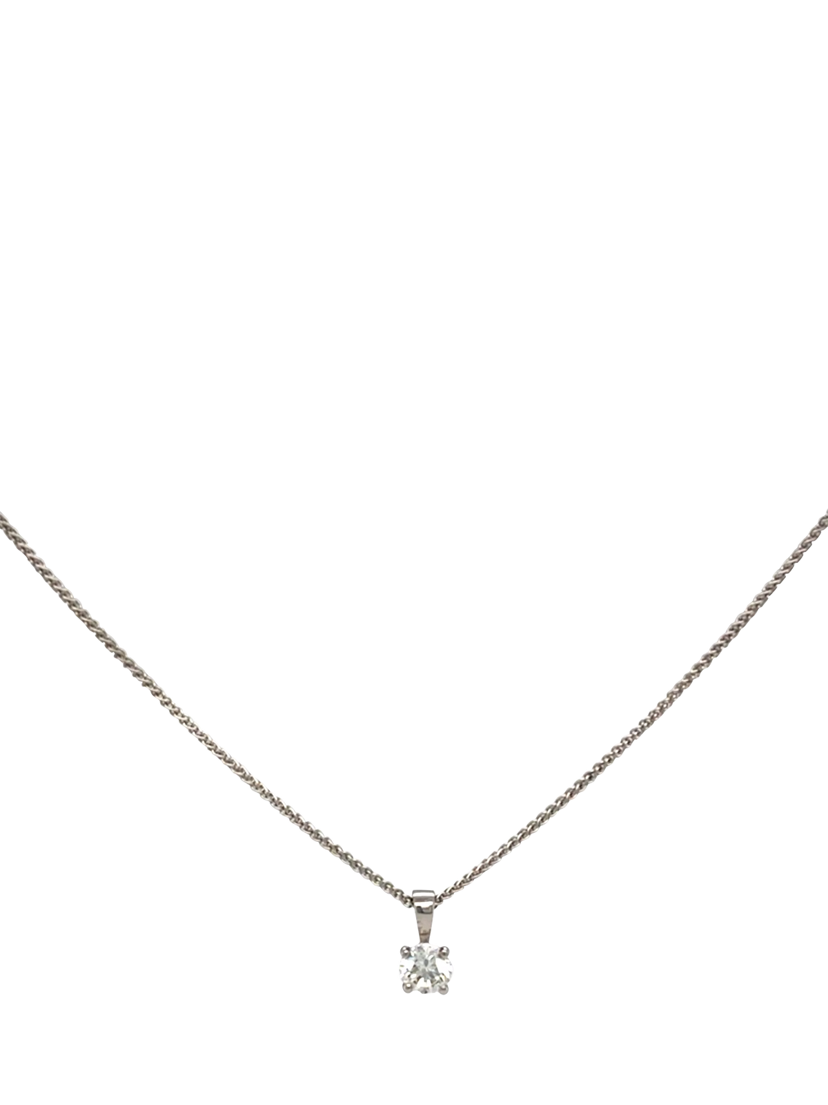 Vintage Fine Jewellery 18ct white gold diamond pendant 0.50ct - British product