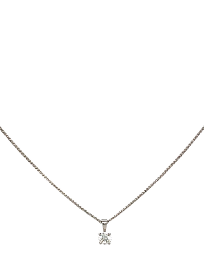 John Lewis Vintage Fine Jewellery 18ct White Gold 0.50ct Diamond Pendant Necklace- Buy online at McGrocer