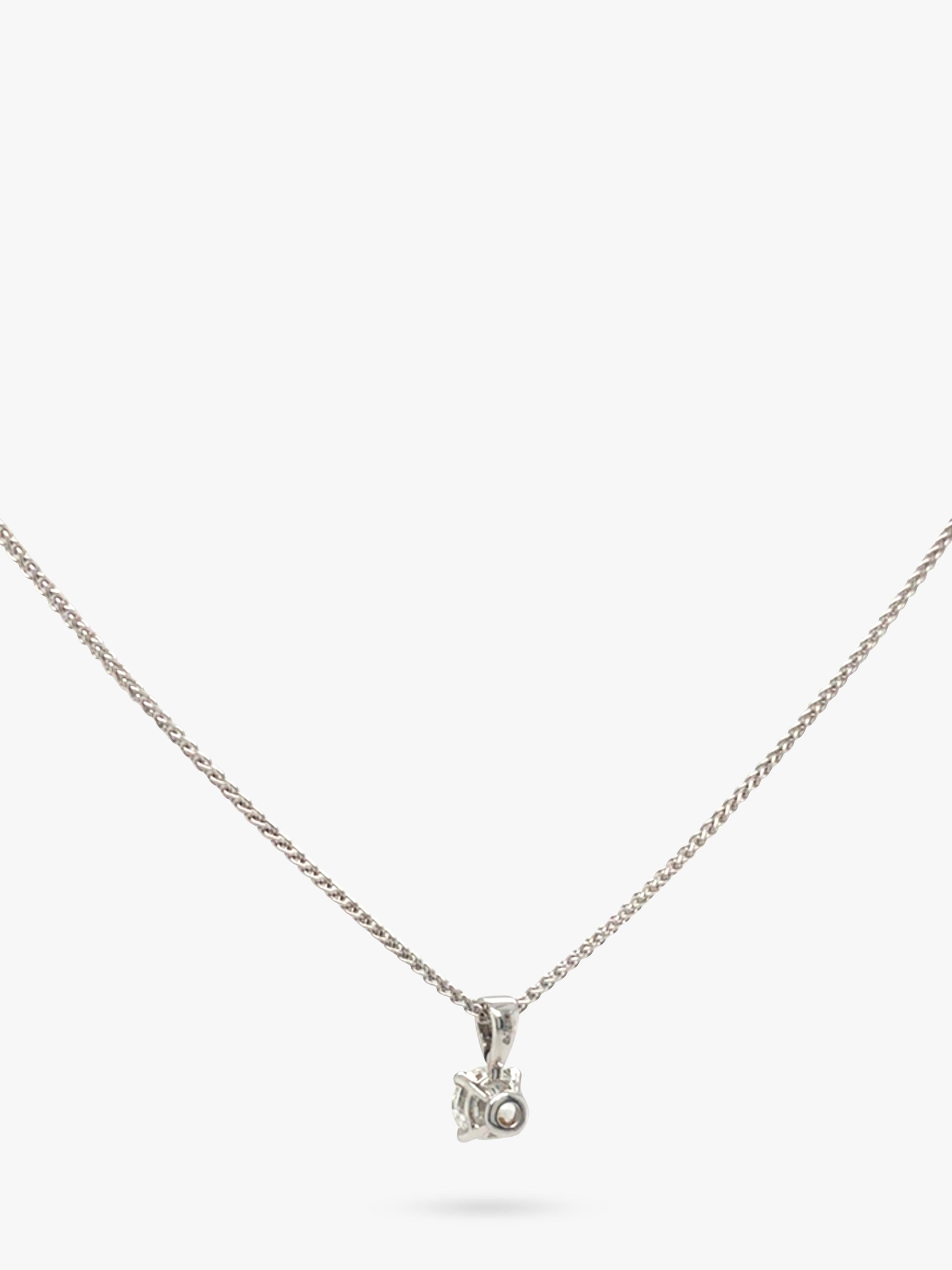 Vintage Fine Jewellery 18ct white gold diamond pendant 0.50ct - British product