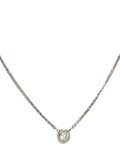 Vintage Fine Jewellery 18ct white gold diamond pendant necklace 0.40ct - British product