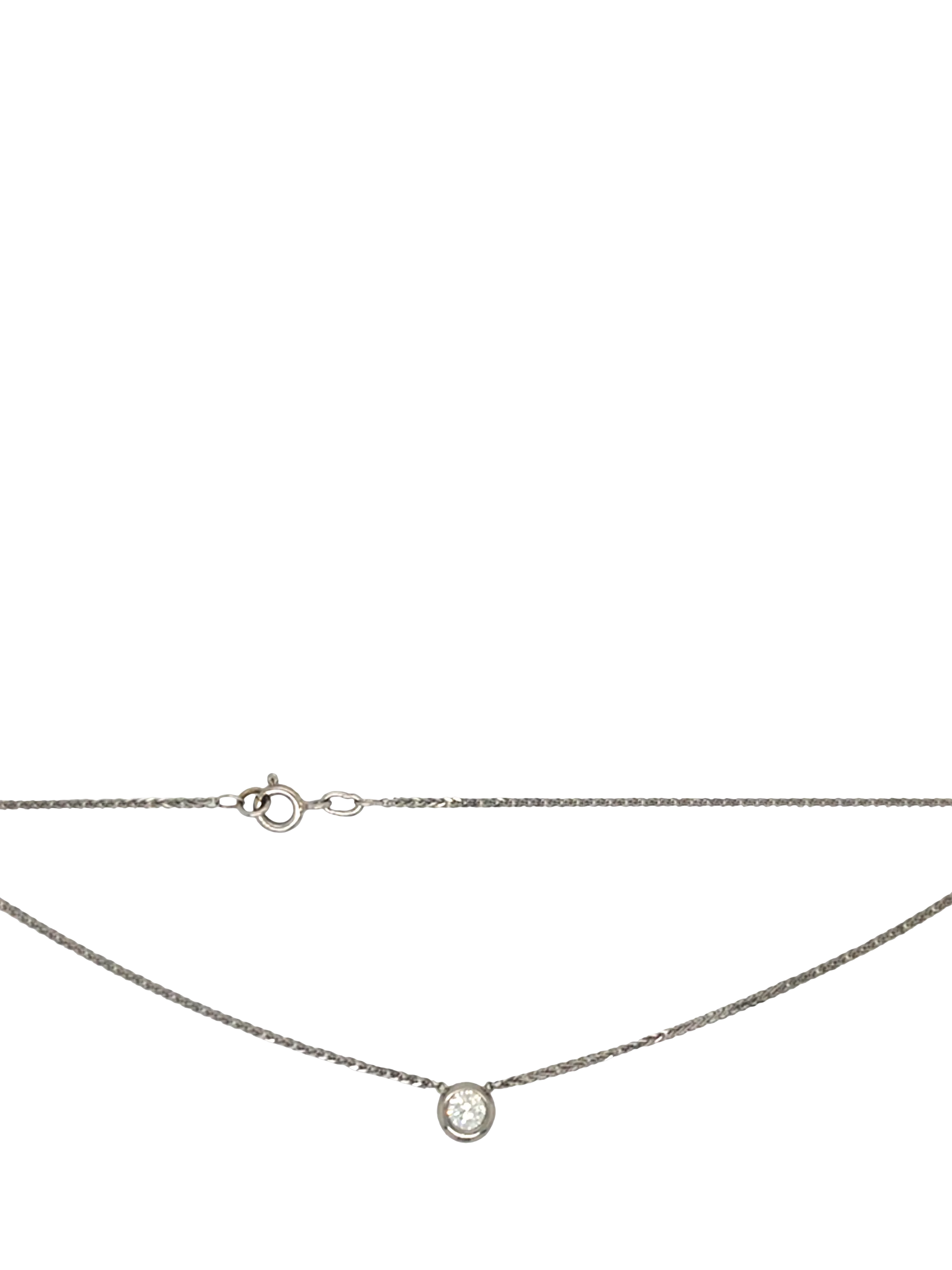Vintage Fine Jewellery 18ct white gold diamond pendant necklace 0.40ct - British product