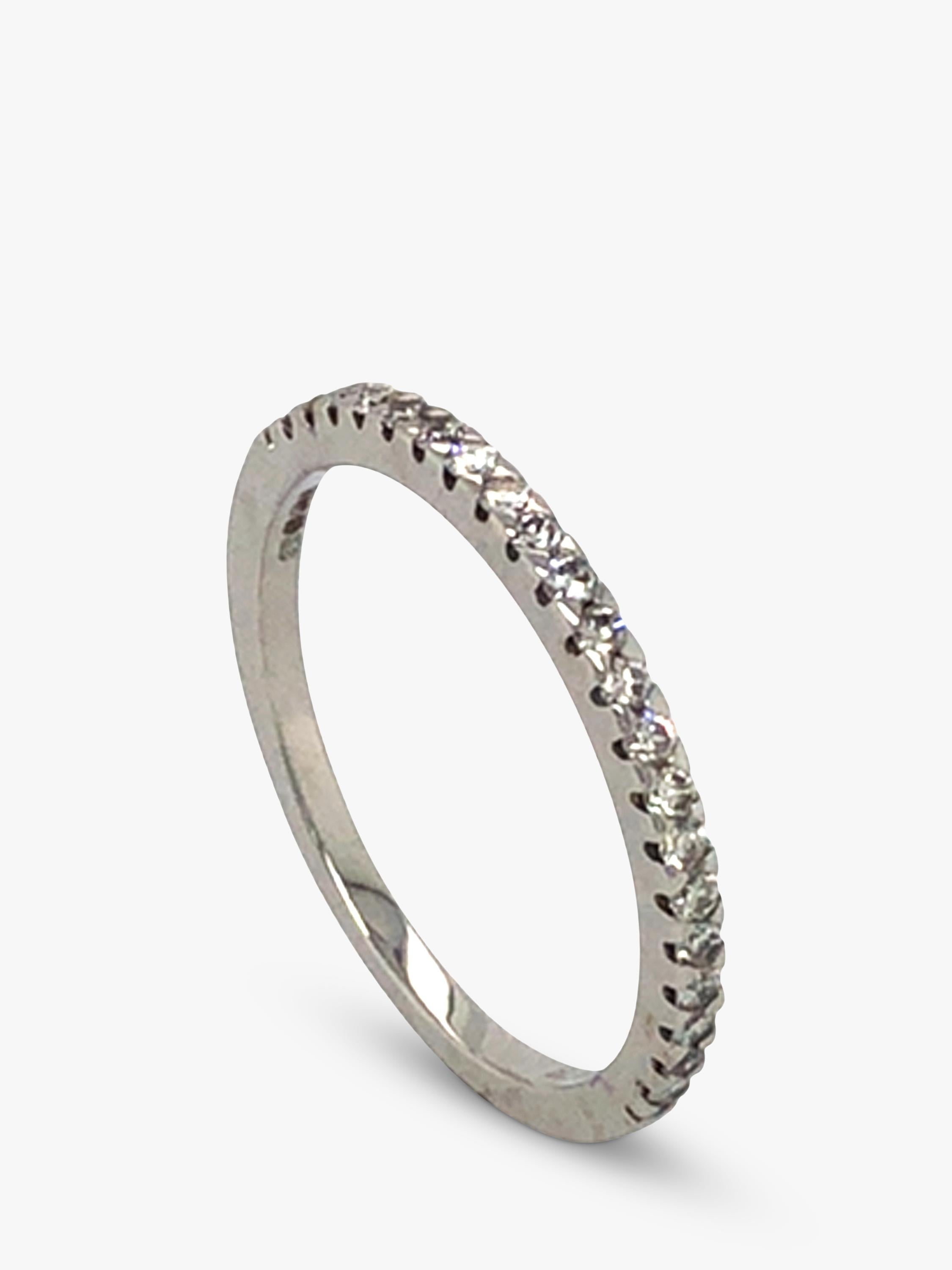 Vintage Fine Jewellery 18ct white gold 21-stone diamond ring, imported from the UK