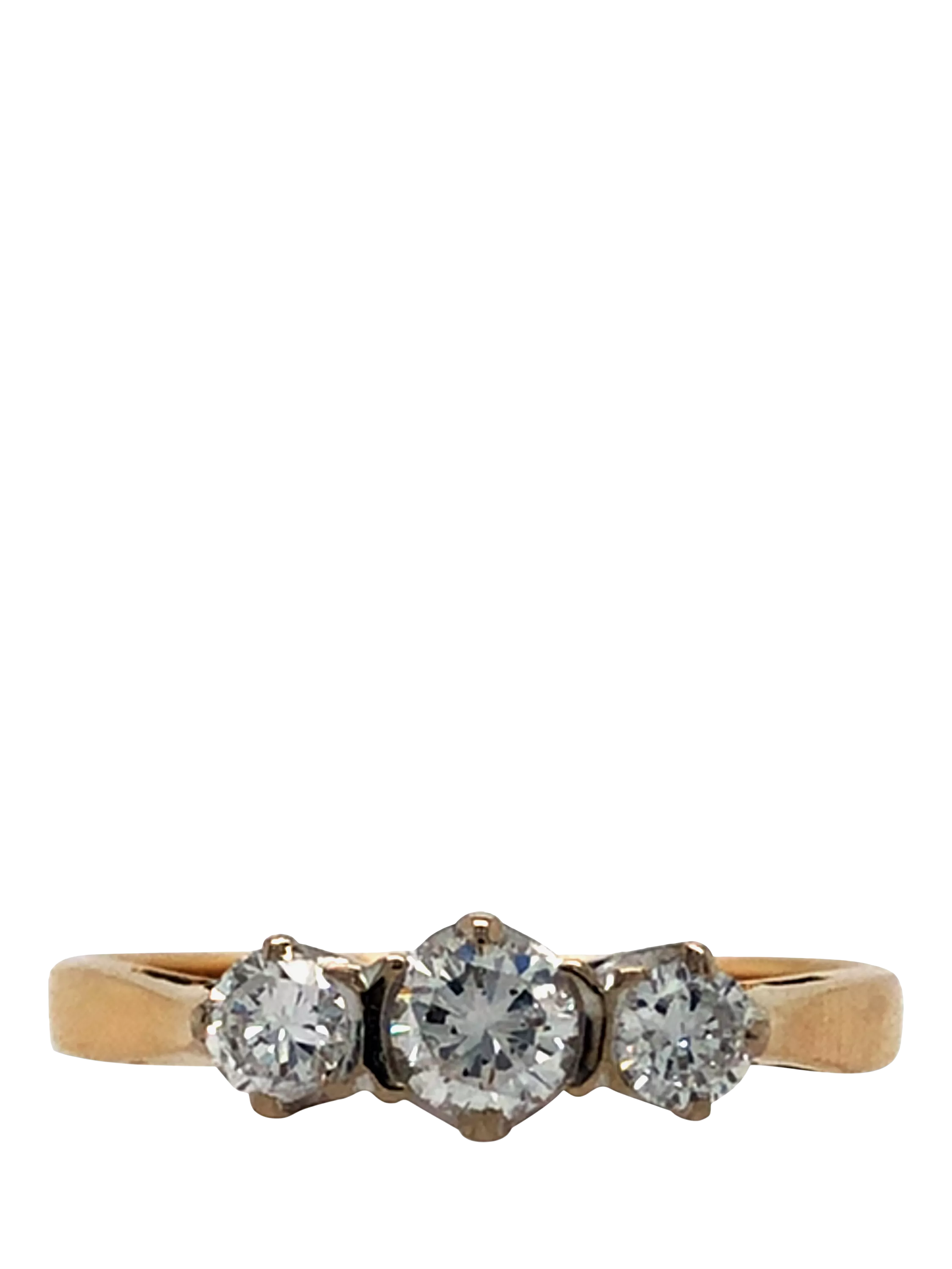 Vintage Fine Jewellery pre-loved 18ct gold diamond ring size P - British product
