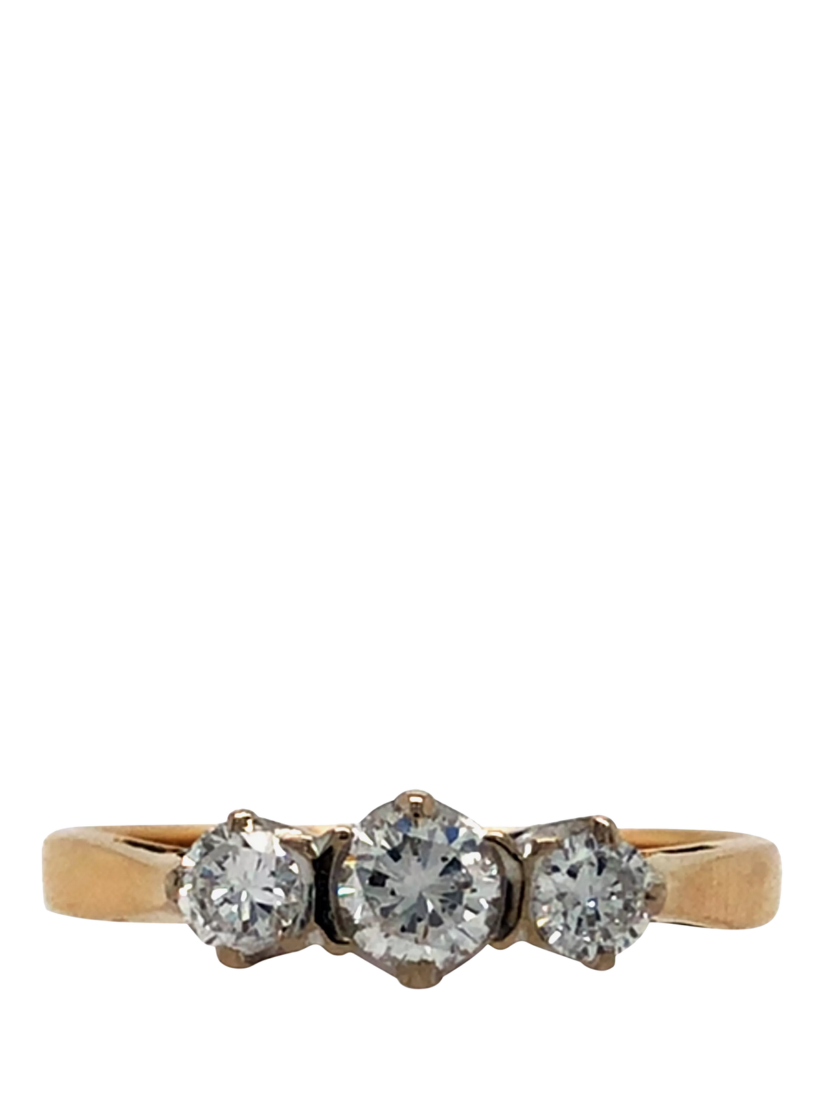 Vintage Fine Jewellery pre-loved 18ct gold diamond ring size P - British product