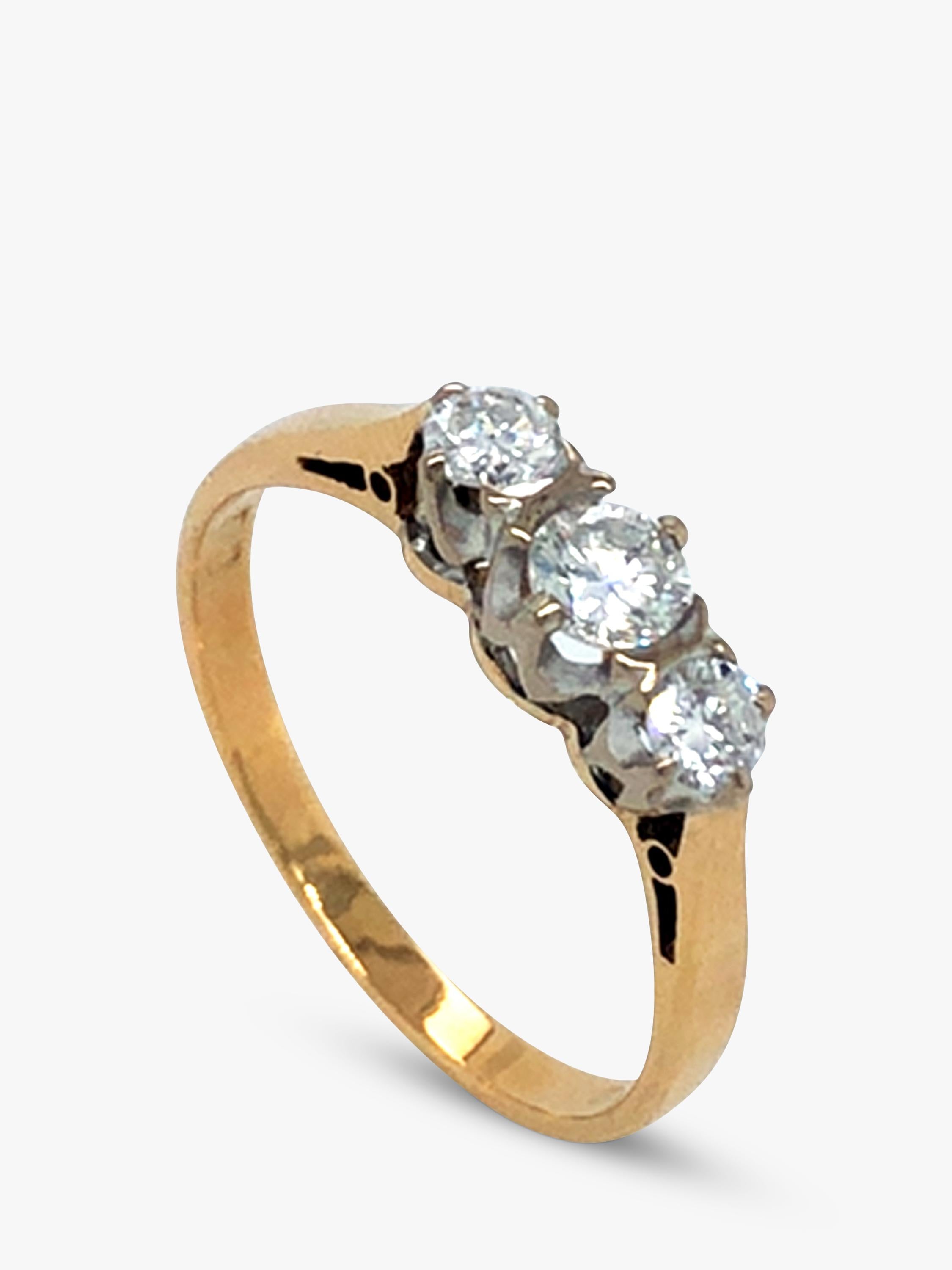 Vintage Fine Jewellery pre-loved 18ct gold diamond ring size P - British product