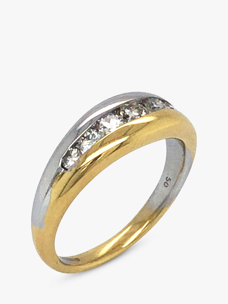 Vintage Fine Jewellery graduated diamond ring 0.50ct UK N - British product