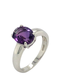 Vintage Fine Jewellery 9ct white gold amethyst ring, UK version