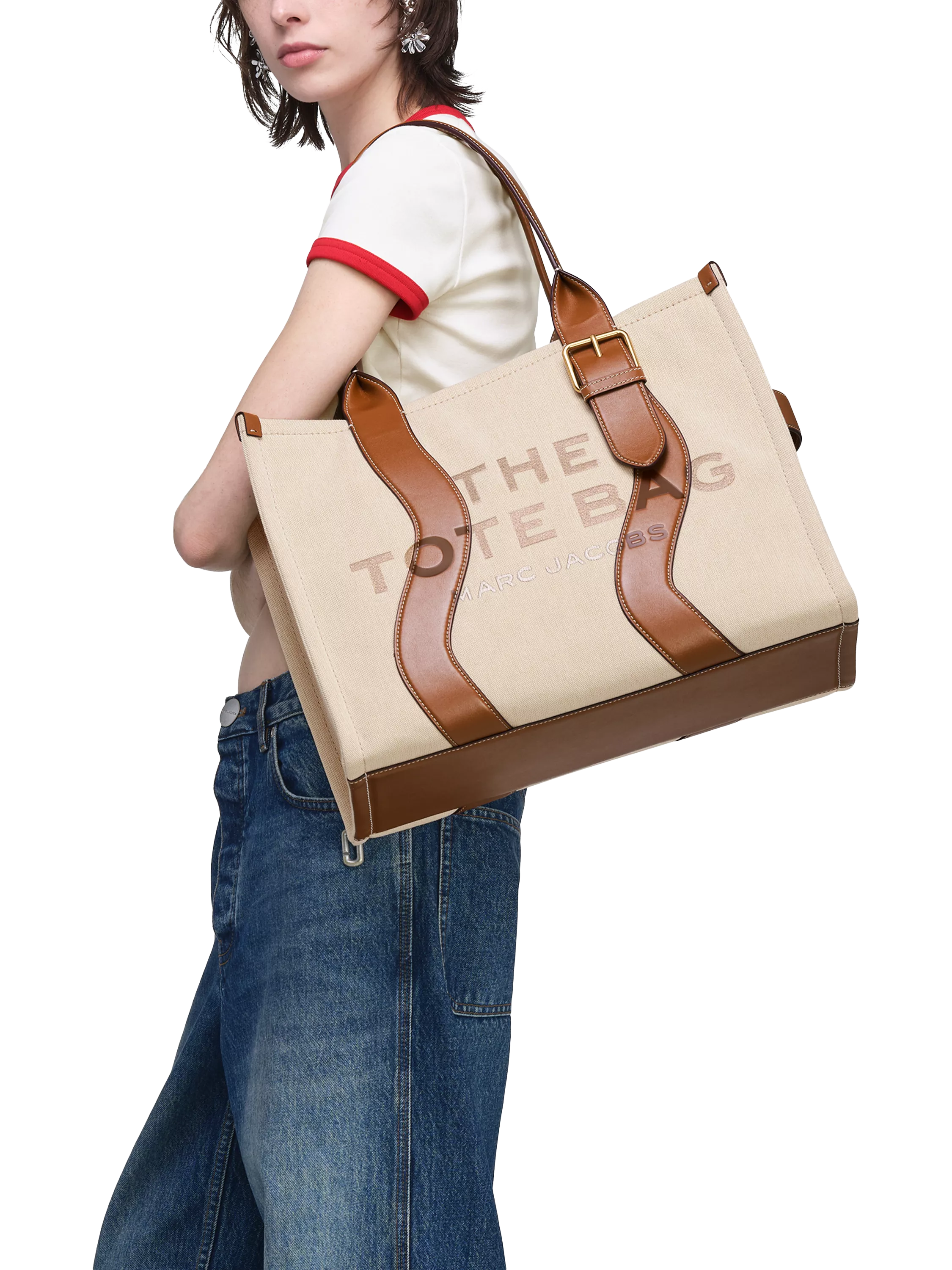 Marc Jacobs large wavy tote bag beige (British brand)