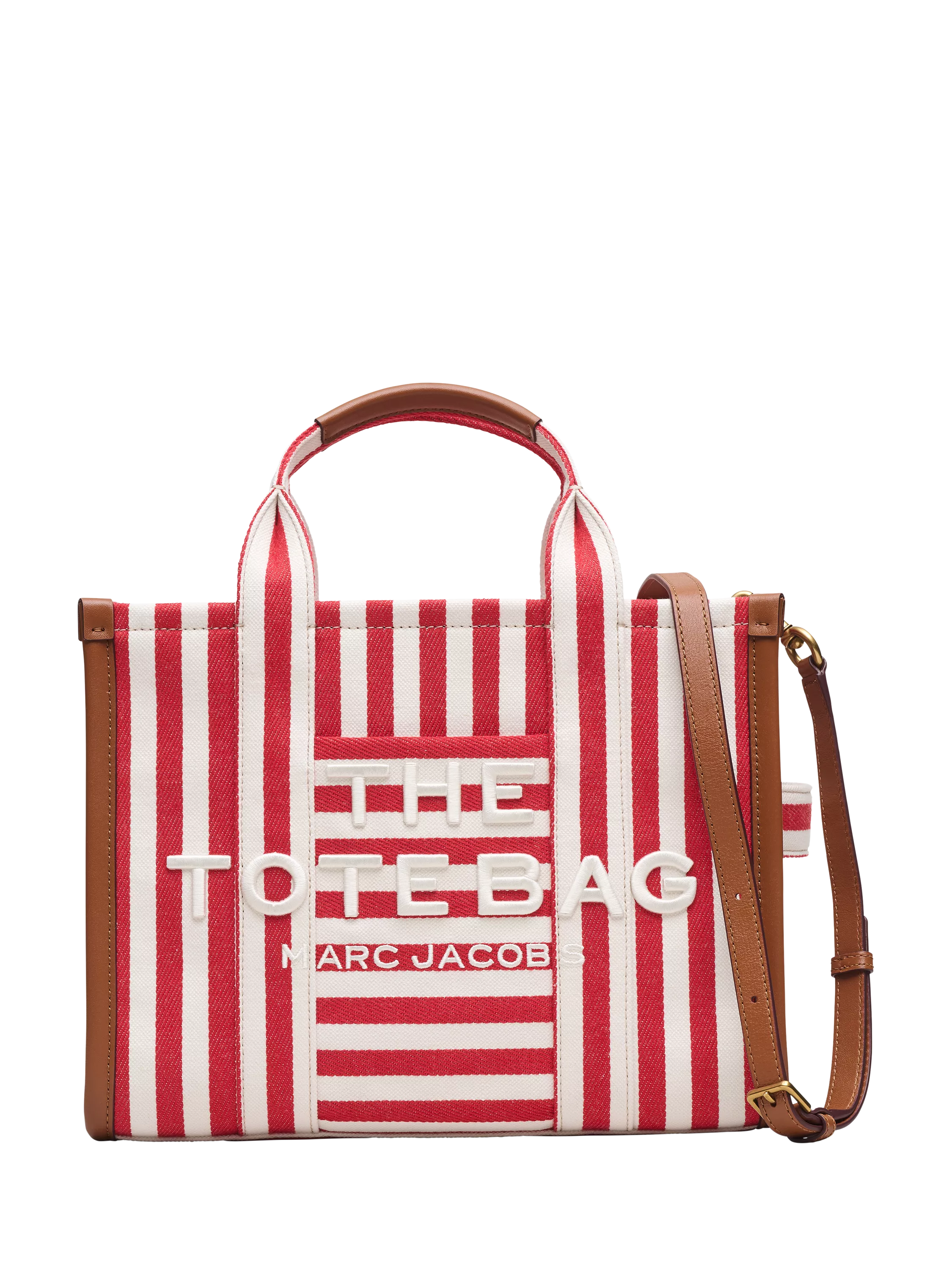 Marc Jacobs tote bag in True Red Multi stripe, imported from the UK