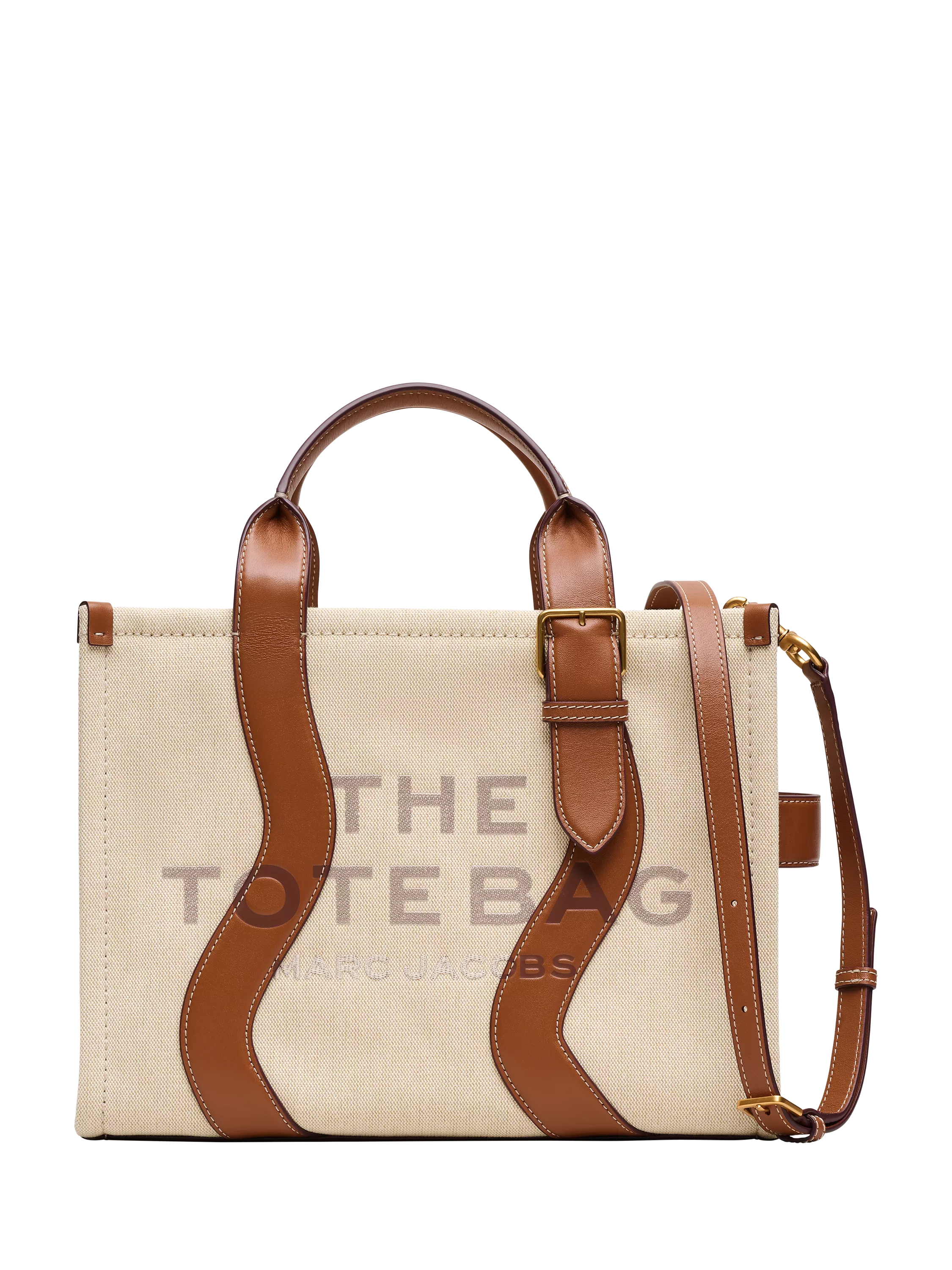 Marc Jacobs medium wavy tote bag in beige and argan oil, UK version