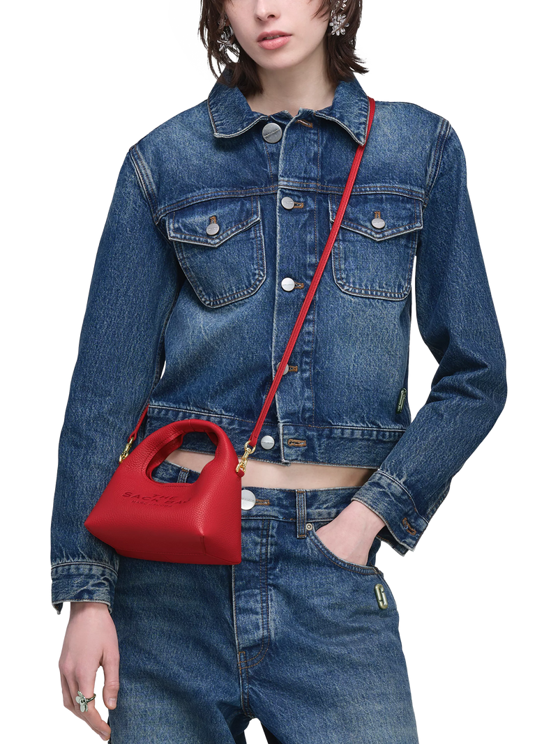 Marc Jacobs Micro Sack leather bag True Red, imported from the UK