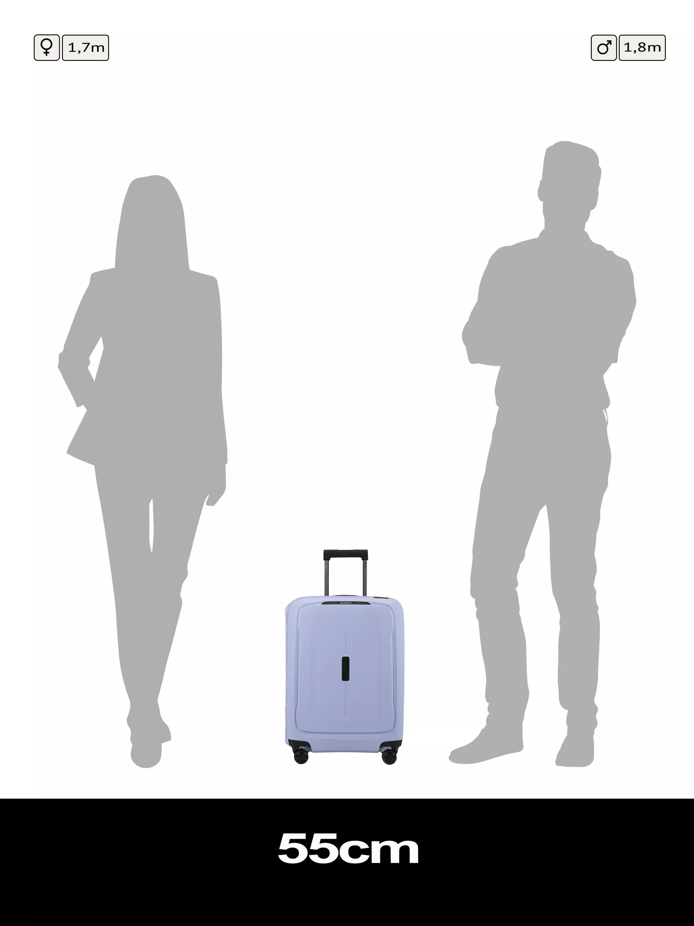 Samsonite Essens lavender expandable cabin suitcase 55cm, imported from the UK