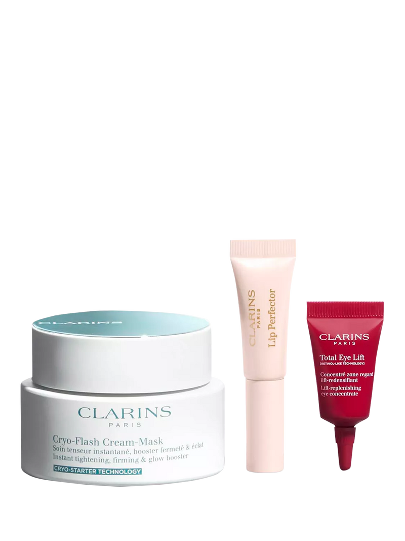 Clarins Glow-Boosting Routine skincare gift set, imported from the UK