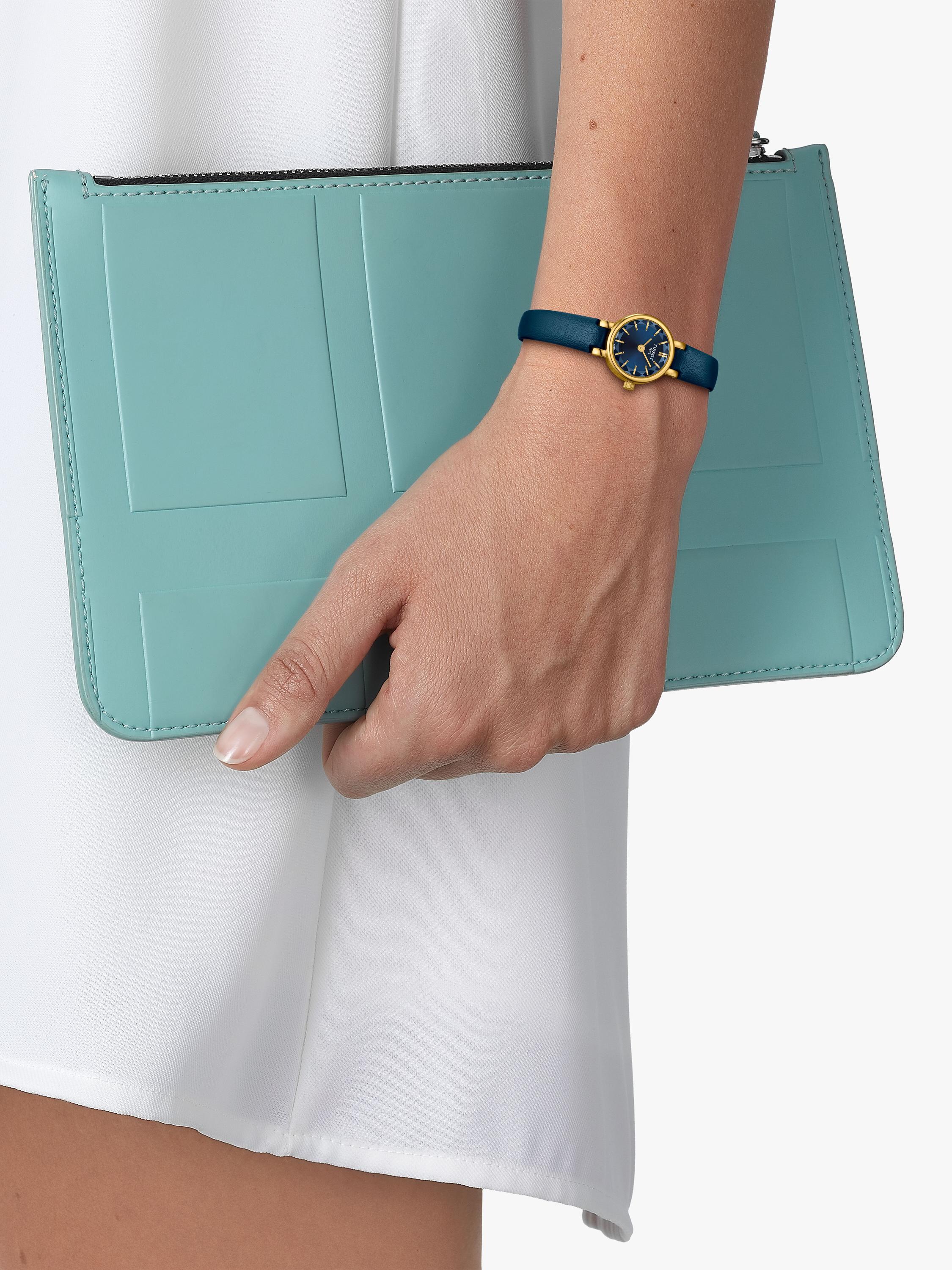 Tissot women's blue leather watch - British product