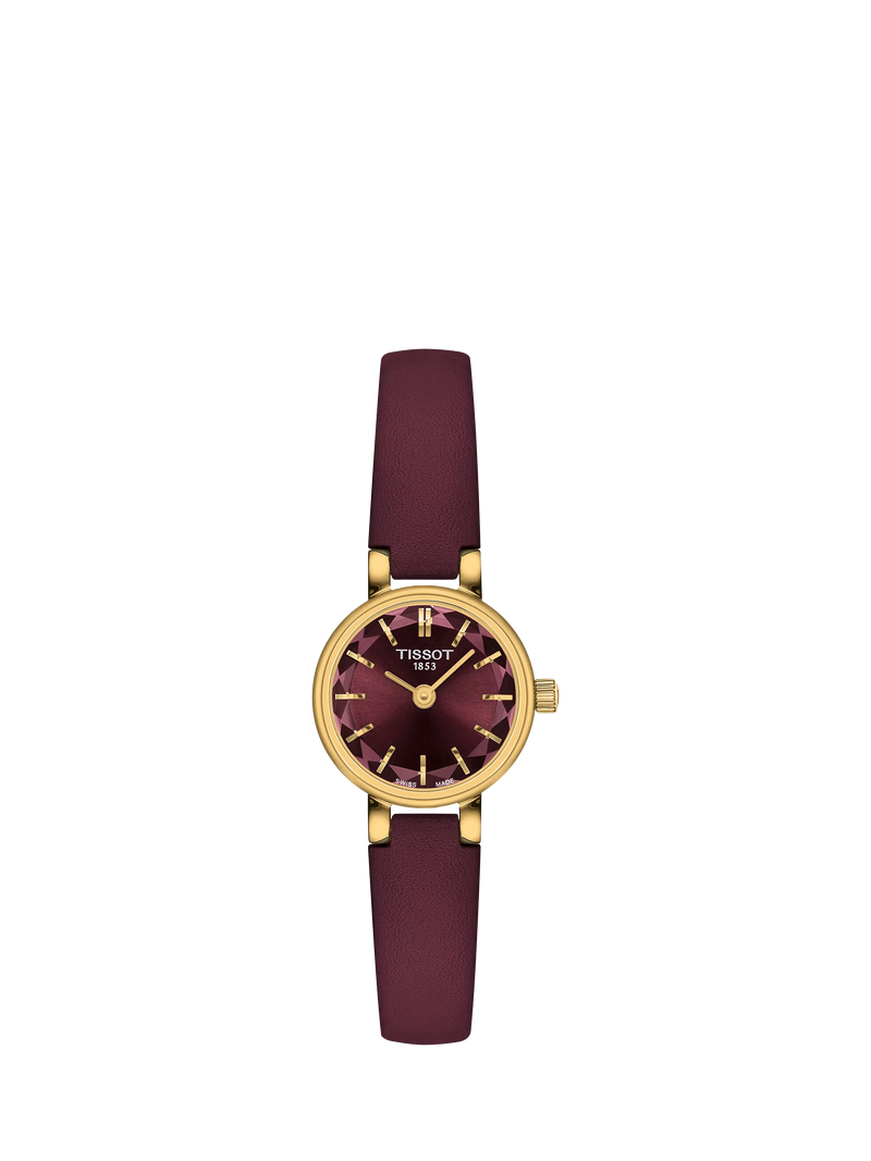 Tissot Lovely women's watch burgundy dial leather strap - British product