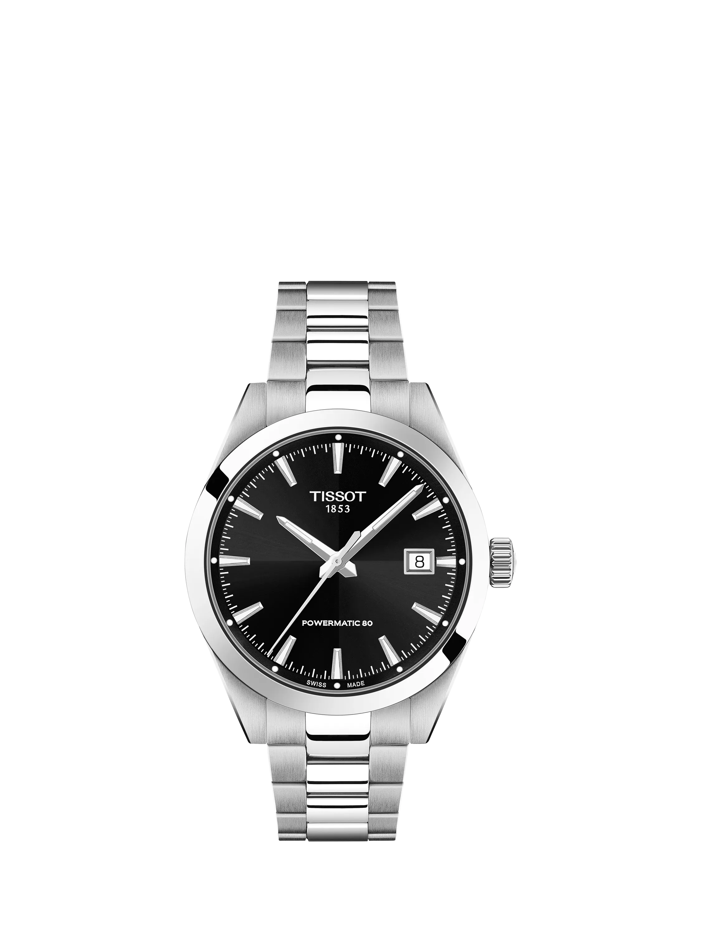 Tissot Gentleman automatic watch black dial silver bracelet, UK version