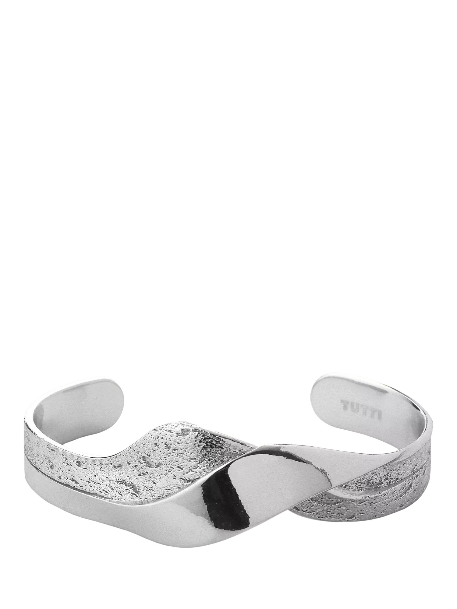 TUTTI silver wave bangle recycled metal - British product