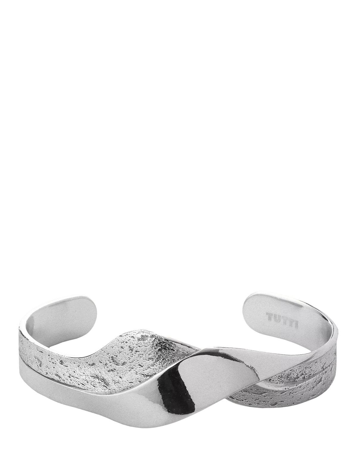 TUTTI silver wave bangle recycled metal - British product