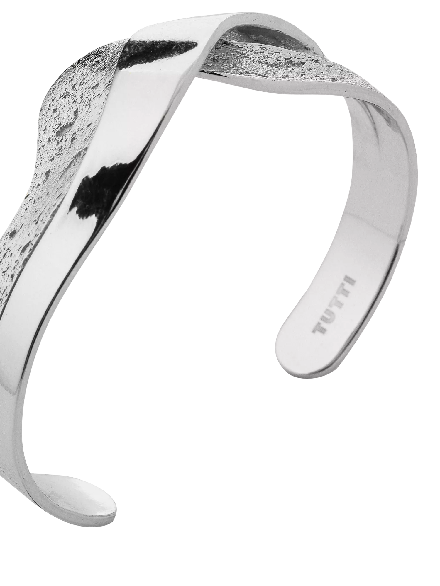 TUTTI silver wave bangle recycled metal - British product