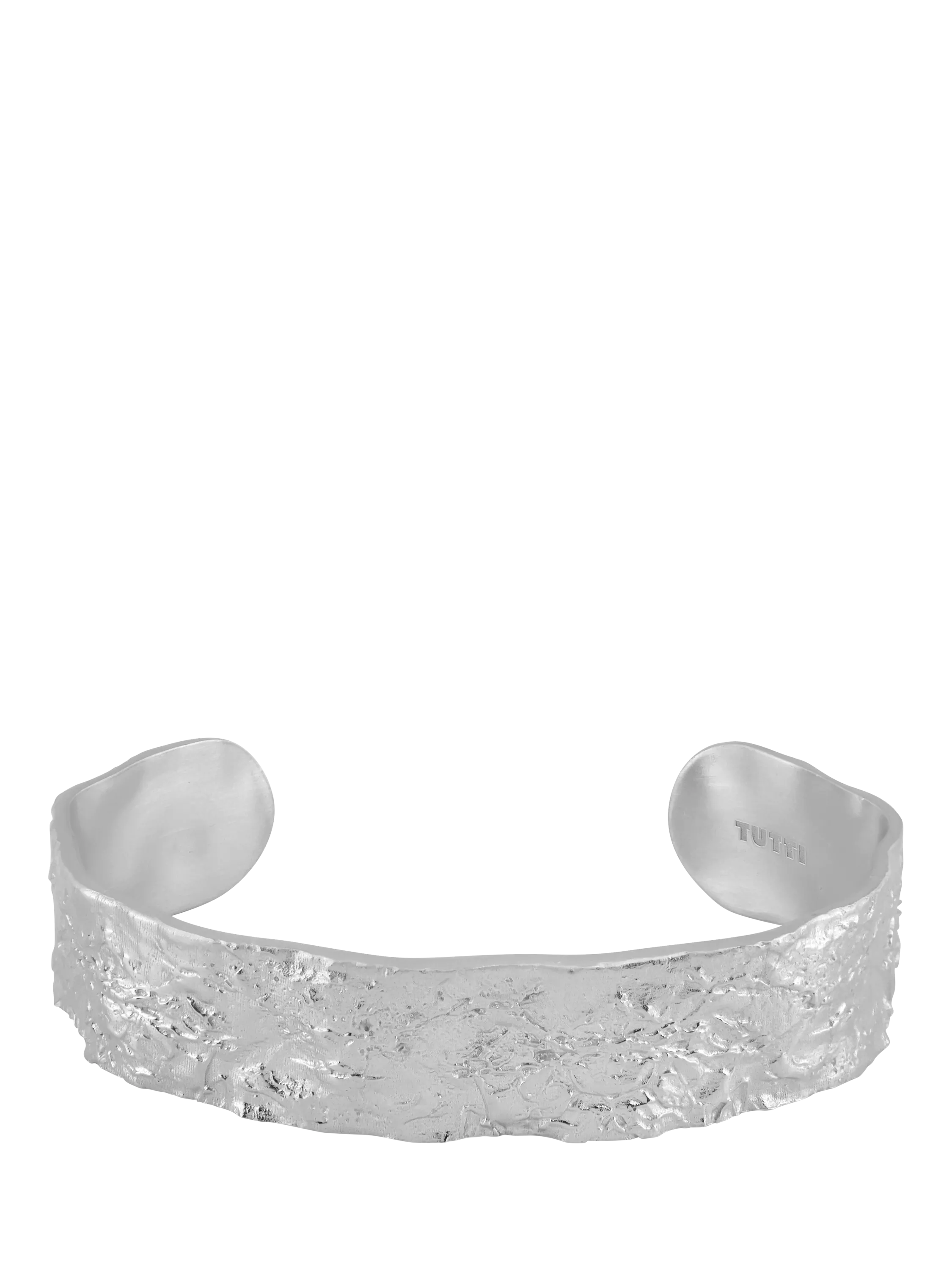 TUTTI flat textured silver bangle (British brand)