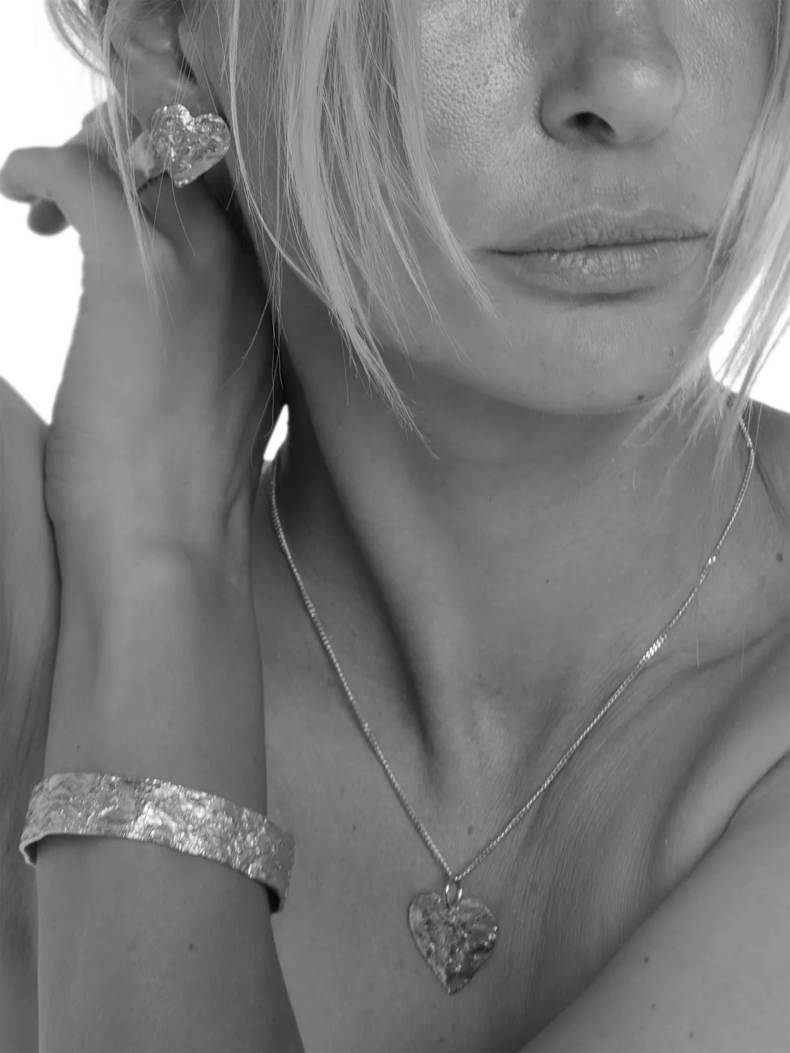 TUTTI flat textured silver bangle (British brand)