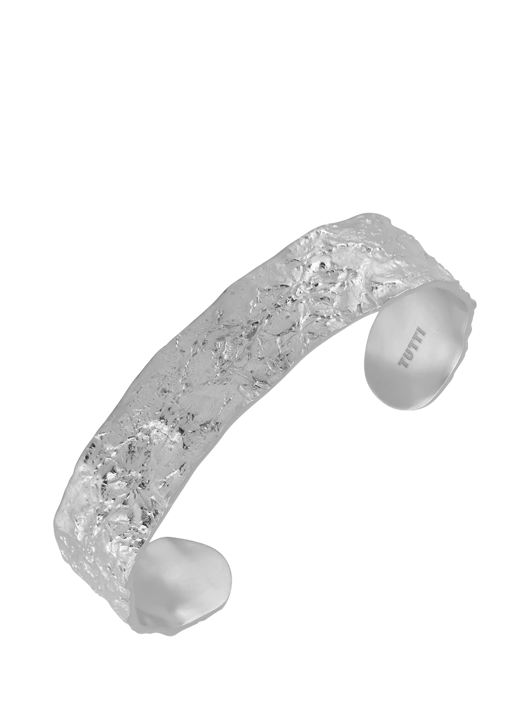 TUTTI flat textured silver bangle (British brand)