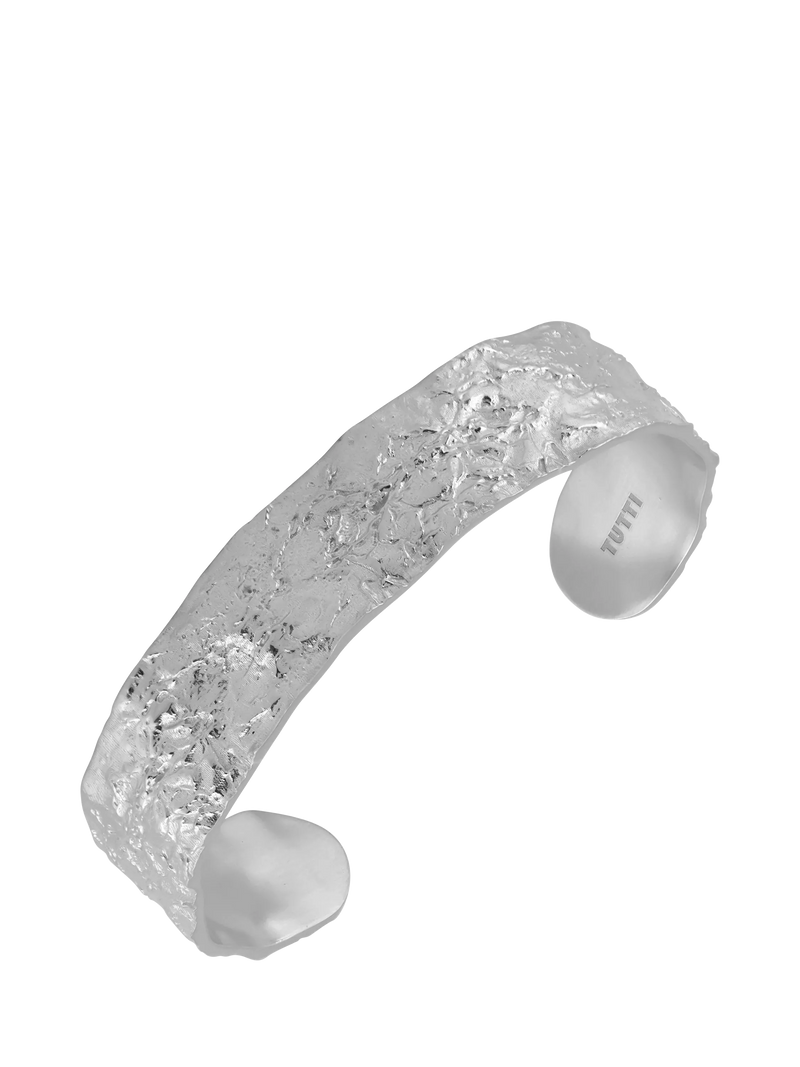 TUTTI flat textured silver bangle (British brand)